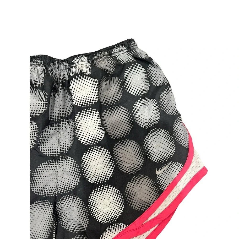 Nike Shorts Womens Medium‎ Gray Geo Lined Running Elastic Waist Dri-Fit Logo
